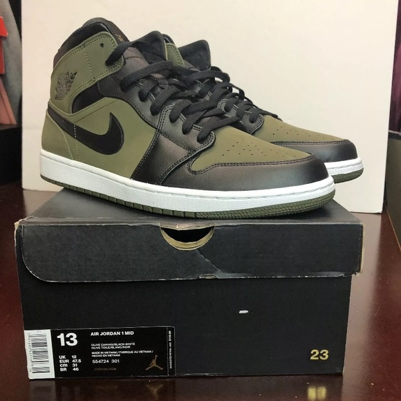 air jordan 1 retro mid olive canvas